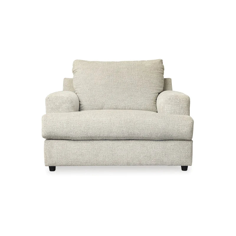 Ensemble de meubles rembourrés beige en deux pièces - largeur 52 x profondeur 40 x hauteur 39