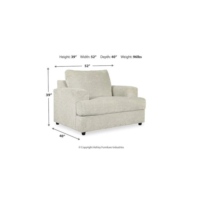 Beige Two-Piece Upholstered Furniture Set - Width 52 x Depth 40 x Height 39