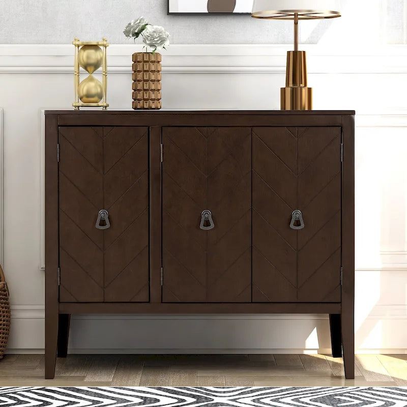 Vintage-Akzentschrank mit verstellbarem Einlegeboden, Sideboard und Konsolentisch aus Massivholz, Sofatisch