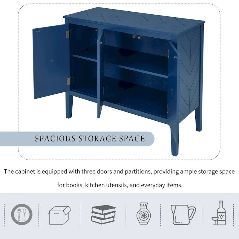 Vintage-Akzentschrank mit verstellbarem Einlegeboden, Sideboard und Konsolentisch aus Massivholz, Sofatisch