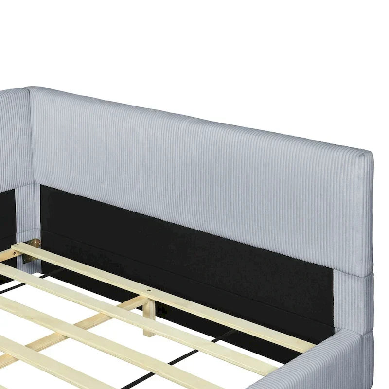 Full L-Shaped Daybed with Solid Frame