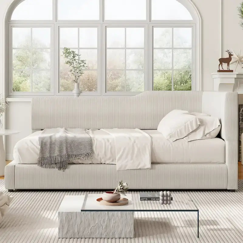 Full L-Shaped Daybed with Solid Frame