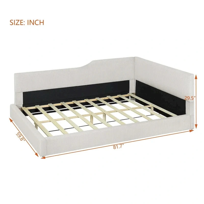 Full L-Shaped Daybed with Solid Frame