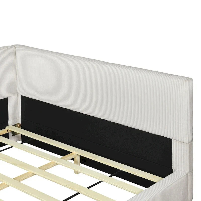 Full L-Shaped Daybed with Solid Frame
