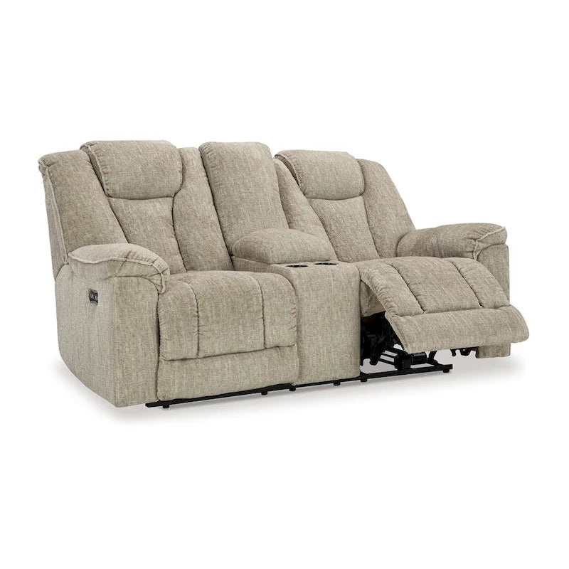 Causeuse inclinable électrique, appuie-tête réglable, éclairage LED, beige, 76 pouces