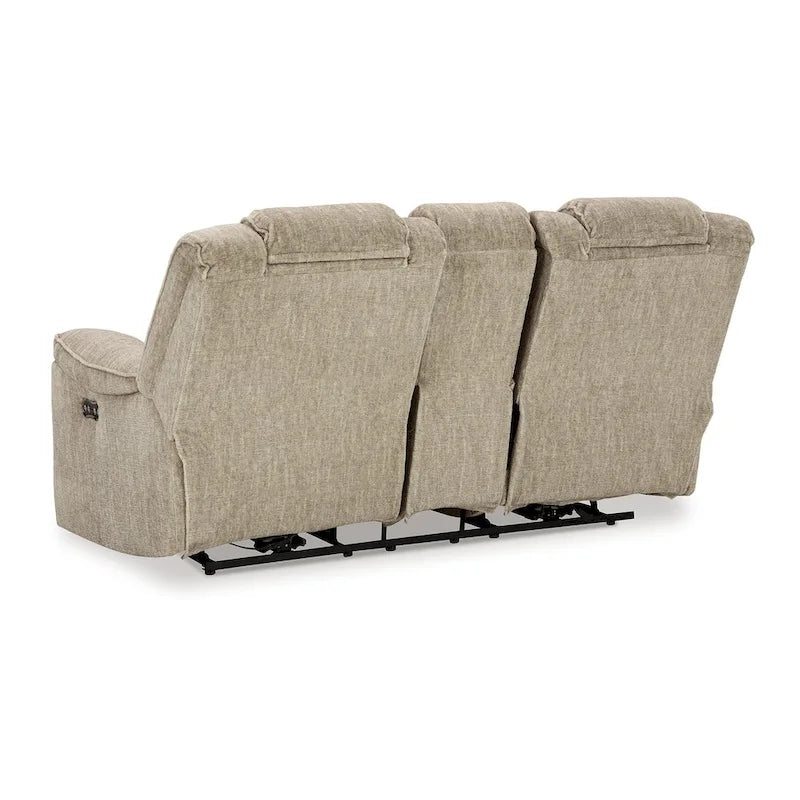 Causeuse inclinable électrique, appuie-tête réglable, éclairage LED, beige, 76 pouces