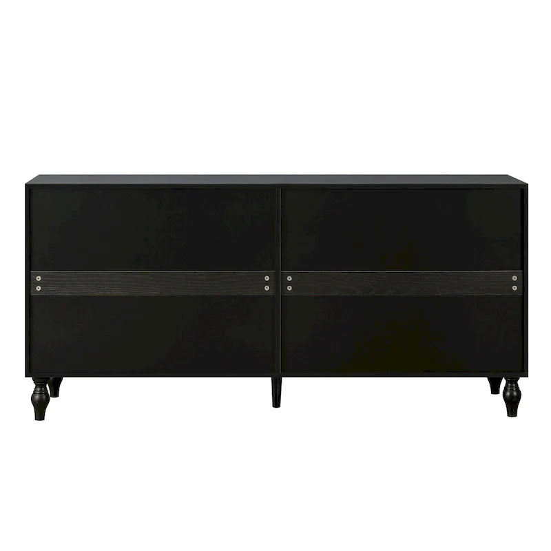 62.99 Accent TV Stand Cabinet with Carved Pattern Door, Storage Shelf, and Solid Wood Leg for Living Room