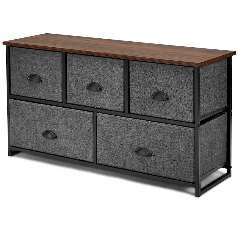 Commode à 5 tiroirs, unité de rangement, table d’appoint, présentoir et organisateur pour dortoir