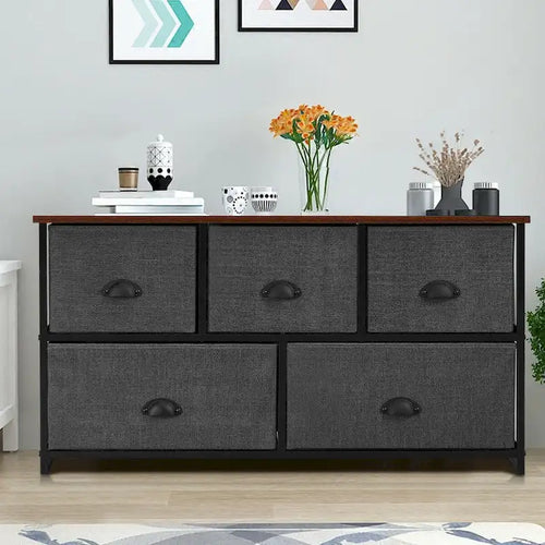Commode à 5 tiroirs, unité de rangement, table d’appoint, présentoir et organisateur pour dortoir