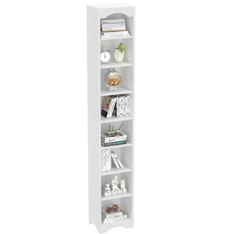 Schmaler Badezimmerschrank aus Massivholz, 70.9 Inches hoch, freistehend, mit 8 Ablagefächern