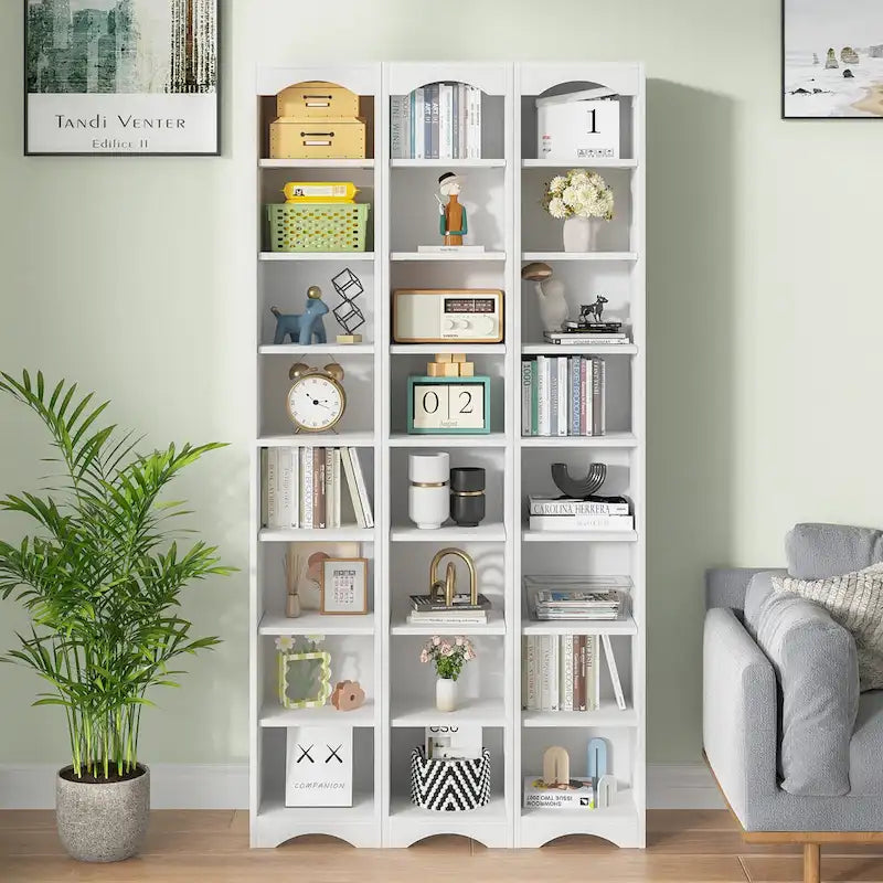 Schmaler Badezimmerschrank aus Massivholz, 70.9 Inches hoch, freistehend, mit 8 Ablagefächern