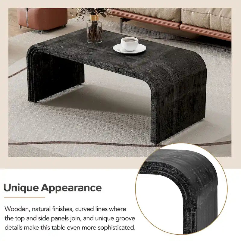 Couchtisch mit geschwungenem Art-déco-Design - 23.60 x 47.20 x 18.50