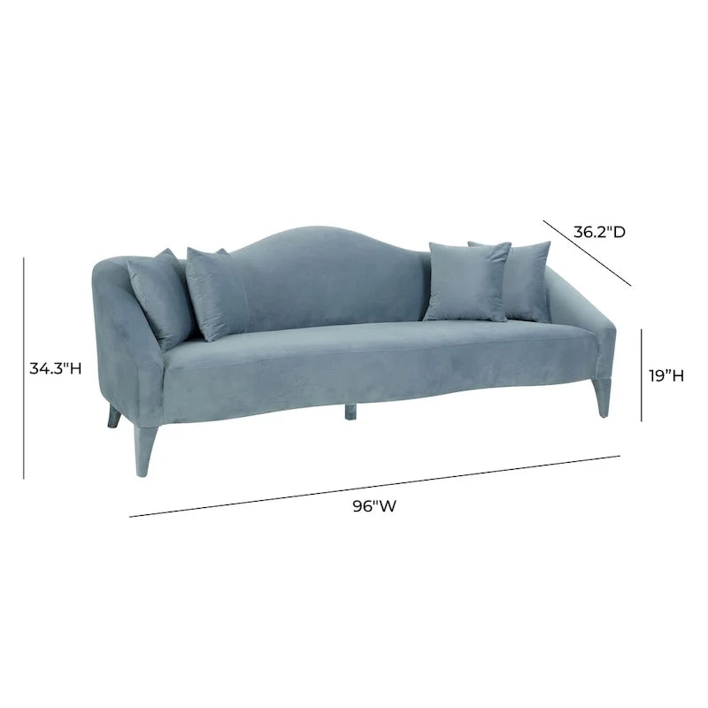 Velvet Sofa - 96W x 36.2D x 34.3H - 96W x 36.2D x 34.3H