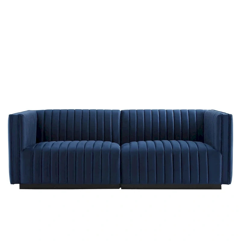 Gepolstertes Zweisitzersofa aus strapazierfähigem Samt