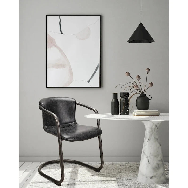 Moderne Esszimmerstühle aus Leder, 2er-Set