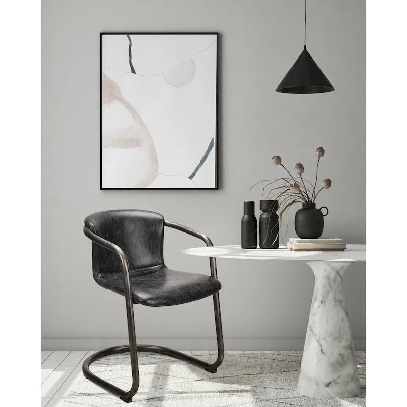 Macari Frita Modern Leather Dining Chairs, Set of 2