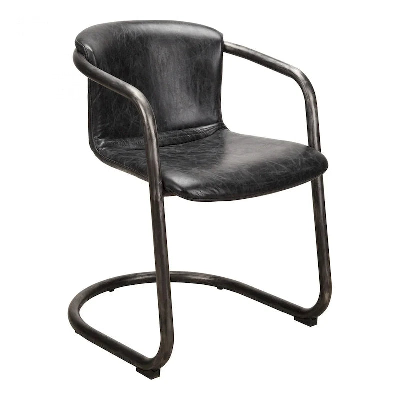 Moderne Esszimmerstühle aus Leder, 2er-Set