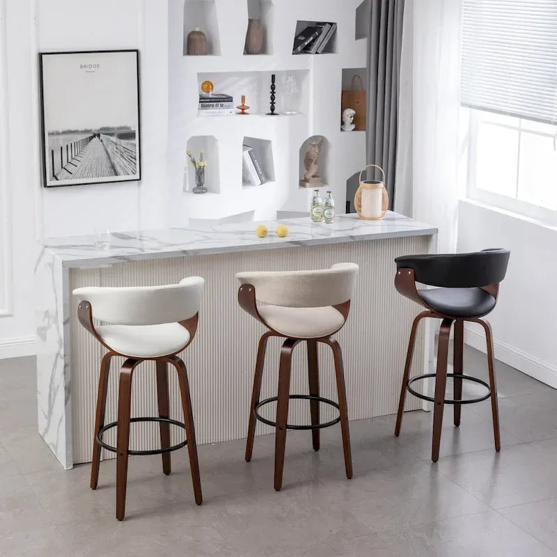 Padded Modern Bar Stool (Set of 2 Stools)