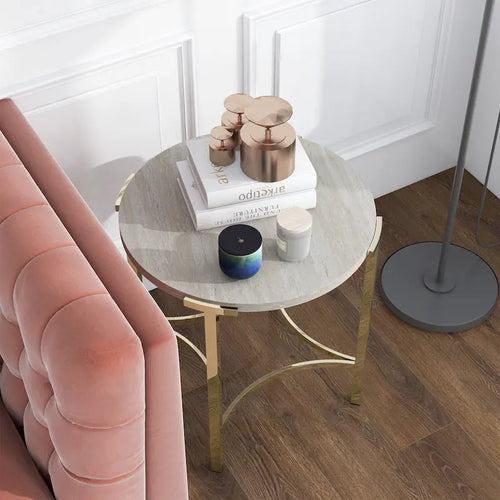 Table d'appoint effet marbre de 24 pouces