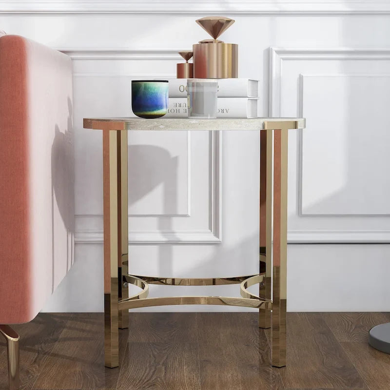 Table d'appoint effet marbre de 24 pouces