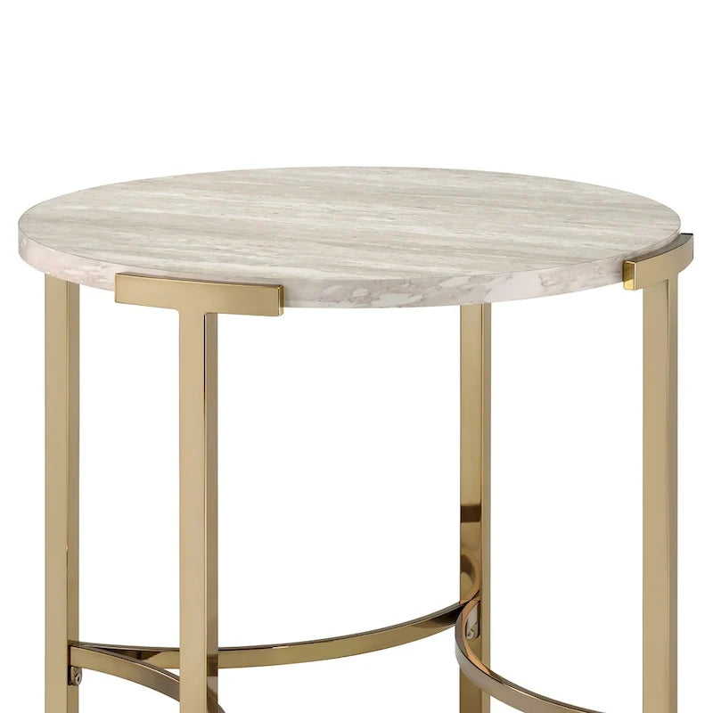 Beistelltisch in Marmoroptik, 24 Zoll