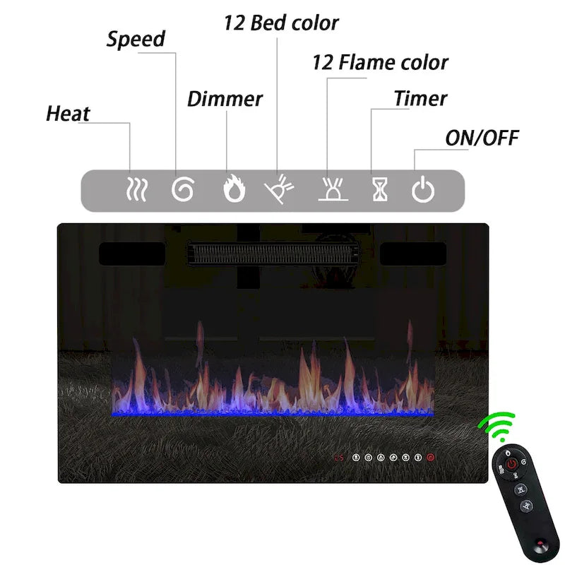 Foyer électrique d’ambiance et meuble TV robuste à haute efficacité énergétique