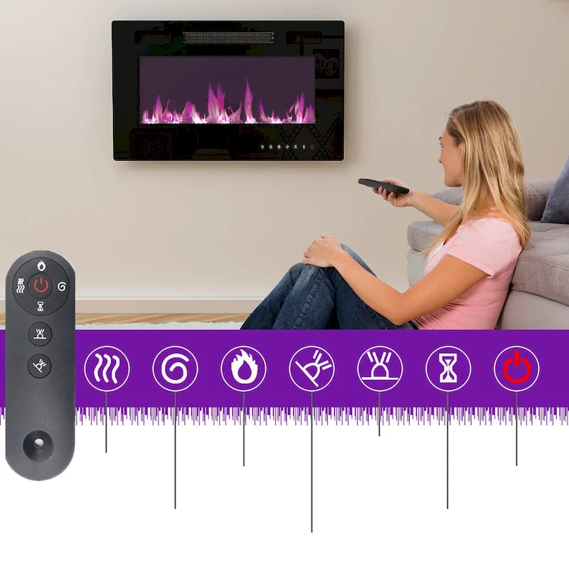 Foyer électrique d’ambiance et meuble TV robuste à haute efficacité énergétique