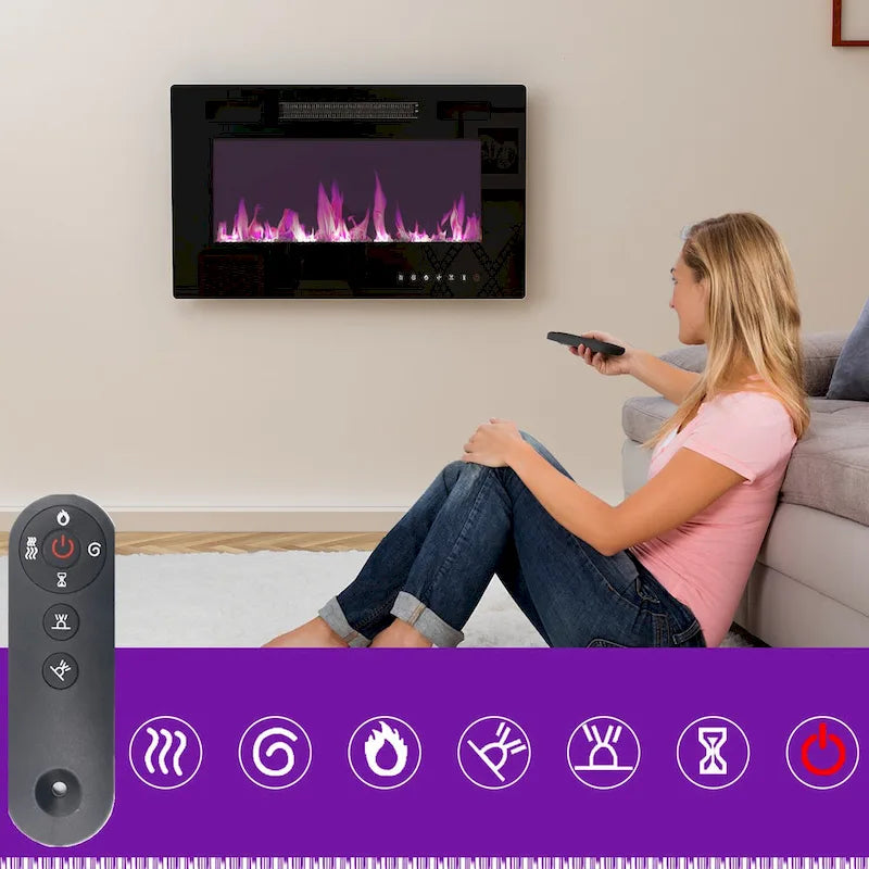 Foyer électrique d’ambiance et meuble TV robuste à haute efficacité énergétique