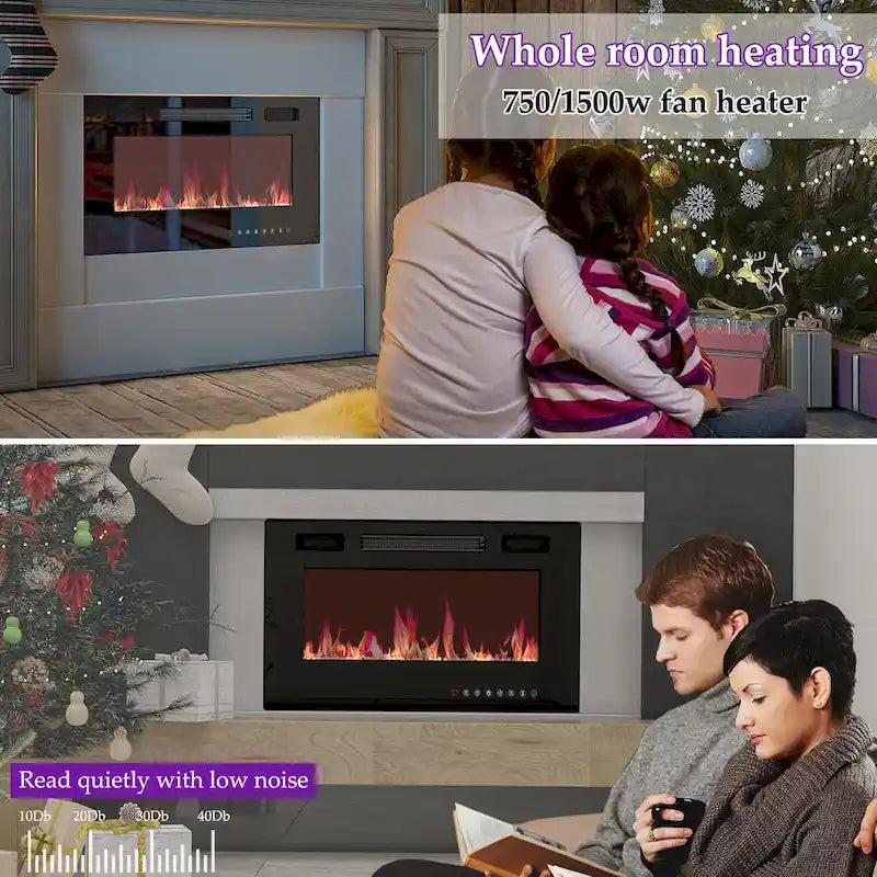 Foyer électrique d’ambiance et meuble TV robuste à haute efficacité énergétique