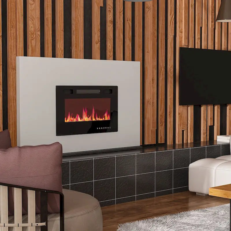 Foyer électrique d’ambiance et meuble TV robuste à haute efficacité énergétique