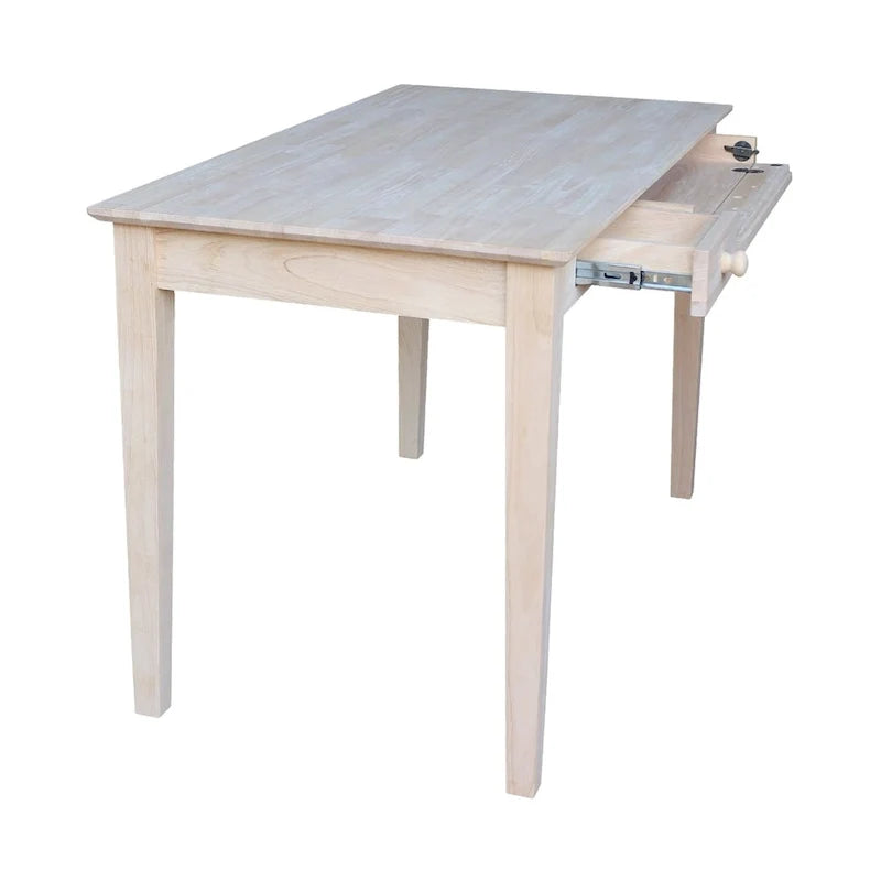 Computertisch aus Holz mit herunterklappbarer Schublade