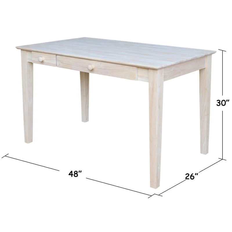 Computertisch aus Holz mit herunterklappbarer Schublade