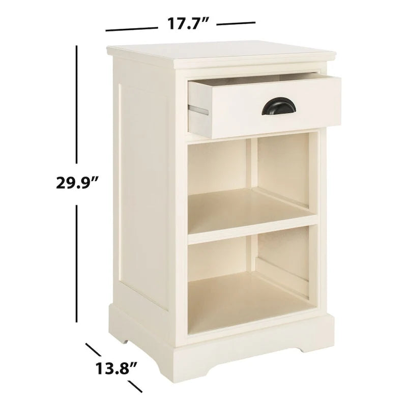 Grey Storage Side Table - 17.7 x 13.8 x 29.9 - 18Wx14Dx30H