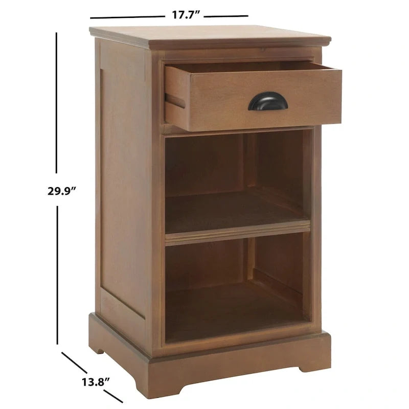 Grey Storage Side Table - 17.7 x 13.8 x 29.9 - 18Wx14Dx30H
