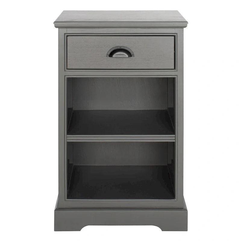 Grey Storage Side Table - 17.7 x 13.8 x 29.9 - 18Wx14Dx30H