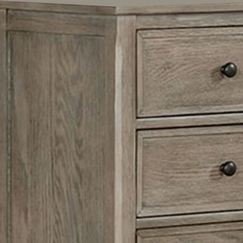 Schrank mit 6 Schubladen und gedrechselten Füßen, Naturbraun