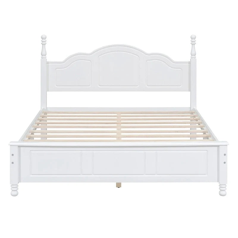Full Size Wood Platform Bed Frame,Retro Style Platform Bed