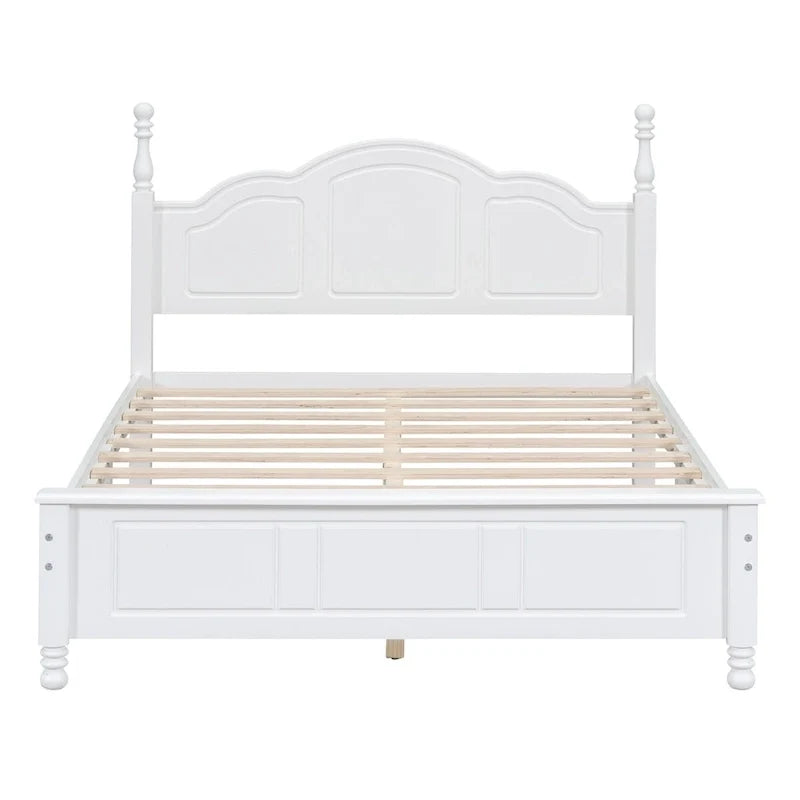 Full Size Wood Platform Bed Frame,Retro Style Platform Bed