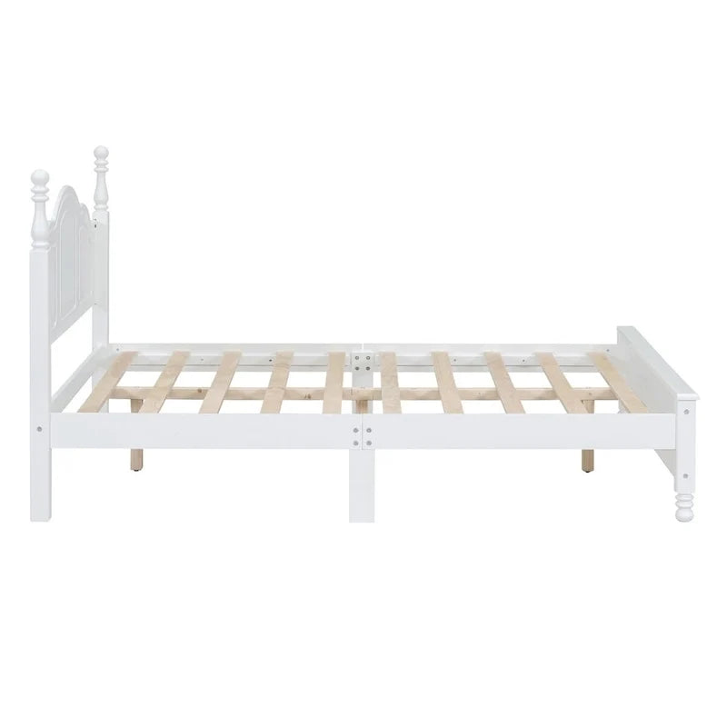 Full Size Wood Platform Bed Frame,Retro Style Platform Bed