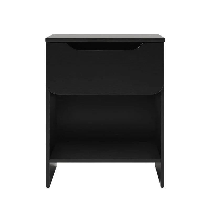 Modern Minimalist 1-Drawer Nightstand with Cubby