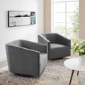 Fauteuil pivotant rembourré en velours haute performance (lot de 2)