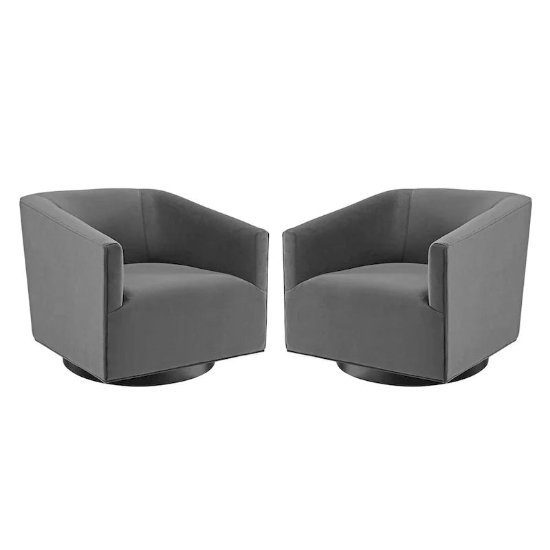 Drehbarer Sessel mit strapazierfähigem Samtbezug (2er-Set)