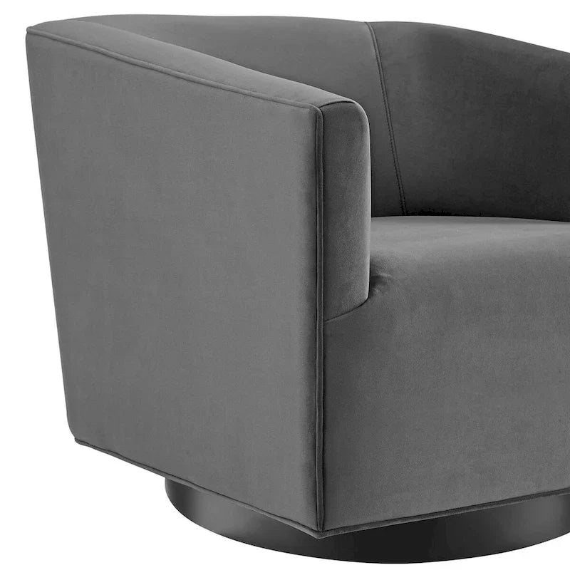 Fauteuil pivotant rembourré en velours haute performance (lot de 2)