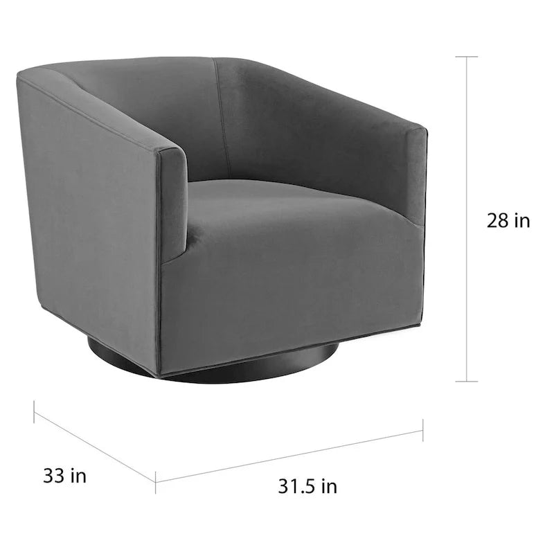 Fauteuil pivotant rembourré en velours haute performance (lot de 2)