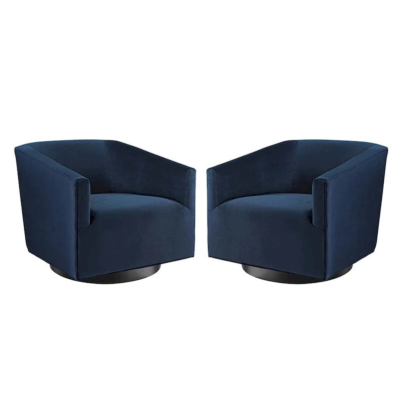 Fauteuil pivotant rembourré en velours haute performance (lot de 2)