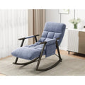 Fauteuil à bascule en velours avec repose-pieds