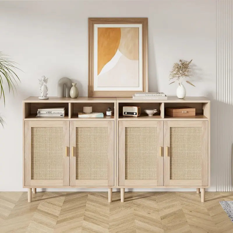 Eie Modern Rattan Buffet Cabinet - 62.9D x 15.7W x 36.2H