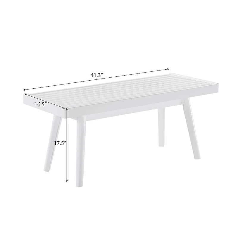 Solid Wood Slatted Bench