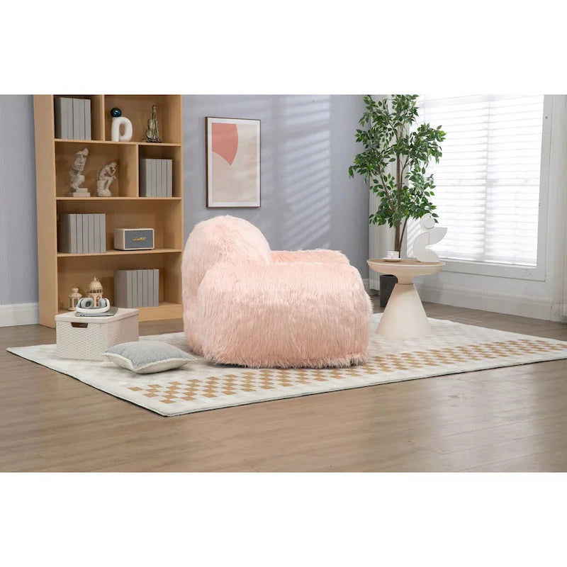 Sitzsack-Sessel, faules Langhaar-Sofa für Erwachsene und Jugendliche, mit hochdichtem Schaumstoff gefüllt, moderner Relaxsessel